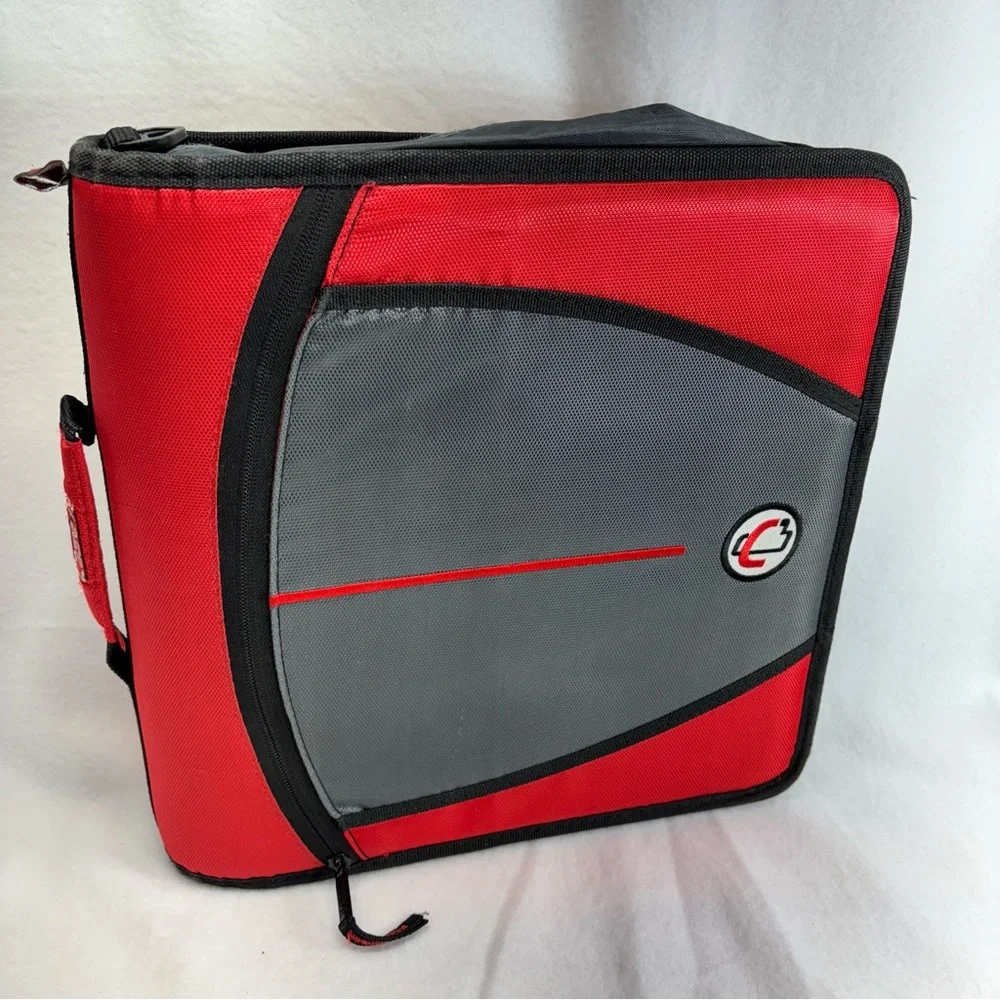 Case It School Binder Red Large‎ Zippered w/ Carrying Handle